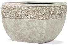 Otello, 35xH24cm - Blanc + frise, r�sine ciment