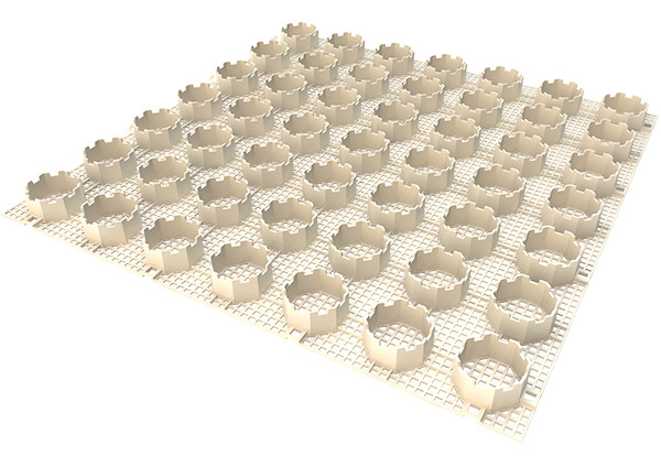 Grille Geogravel gravier - blanc 58cm x 58cm h3cm     /m2