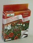 Nappe de graines Vanille Fraise - S. avril - juin F. juillet-ao�t H. 40-60 cm Annuelle  Savourez des fraises douces � la sauce de vanille - sans devoir vous mod�rer. Le Zinnia Liliput assure un plaisir de floraison prolong�e. Le pavot �clatant rouge, le cor�opsis � grandes fleurs rouge-brun et la sauge �carlate garantissent la diversit�. Le cosmos et la lavat�re cr�ent le contraste. 