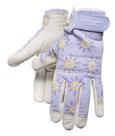 Gants violets (Classic) medium - Gants en cuir de ch�vre avec dos en �lasthane � motifs, �lastique au niveau du poignet, pour travaux divers de jardinage. 