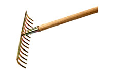 R�teau de jardin - 10 dents recourb�es, 245mm larg., douille conique, manche 170cm